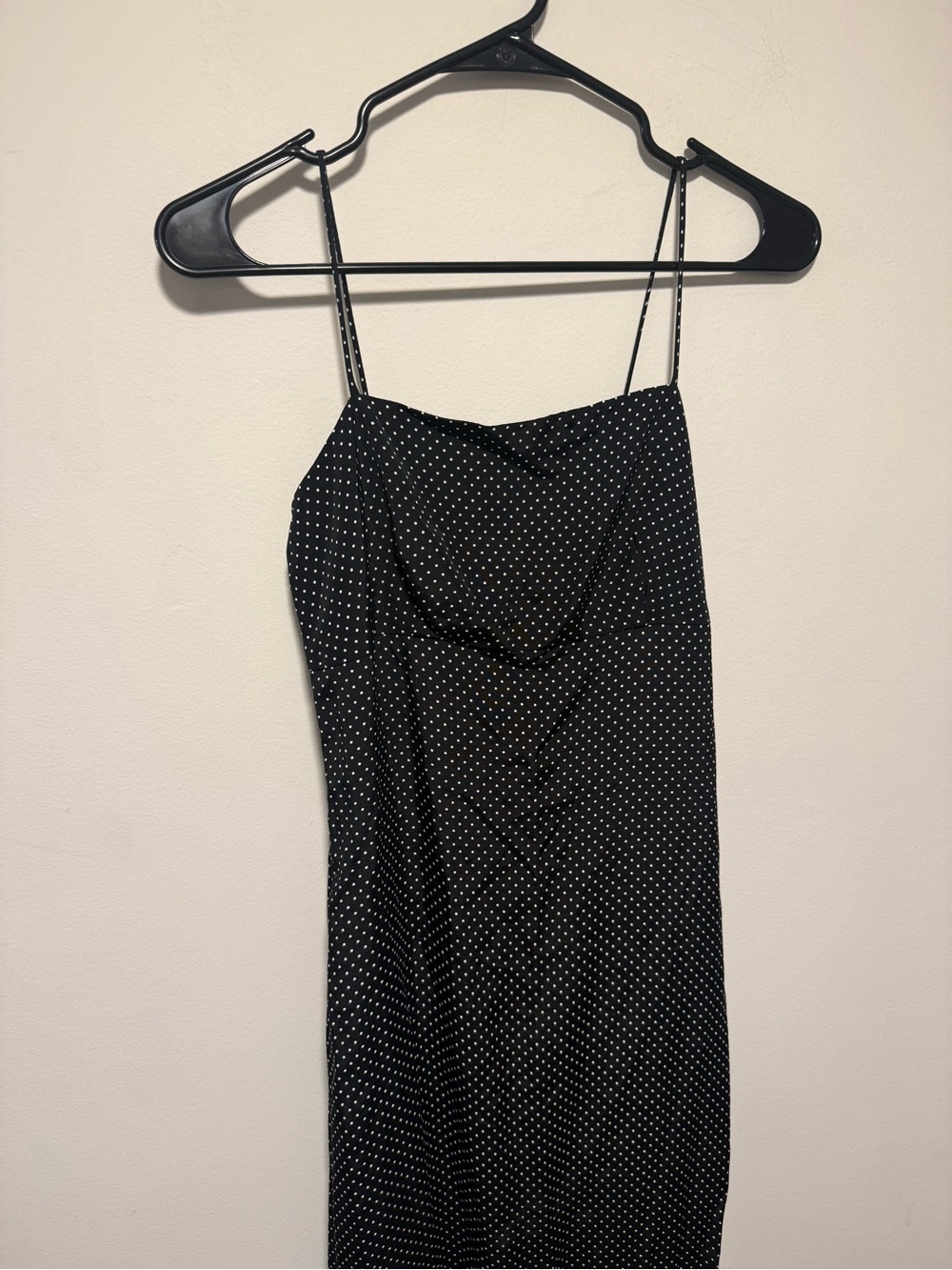 80s Vintage Dress EXPO Navy Polka Dot Maxi Cottagecore Sz 6 Back Bow